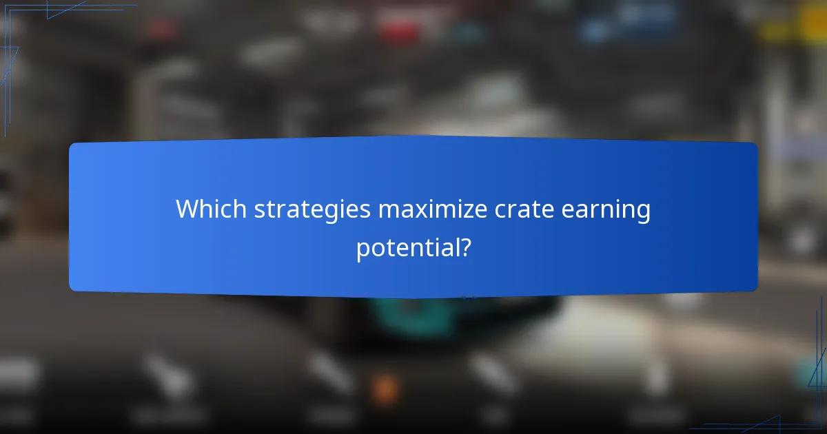 Which strategies maximize crate earning potential?